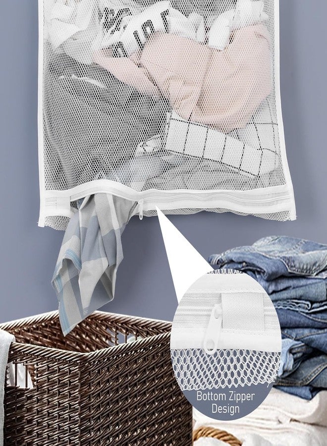 STARFLYER Hanging Laundry Bag for Clothes - Wall Mounted Mesh Laundry Basket with No-Drill Hooks, Large Dirty Clothes Laundry Bag, Space Saving Hamper for Bathroom Bedroom Home Storage.-multi color - Image 3